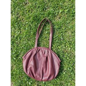 Vintage maroon faux leather boho purse